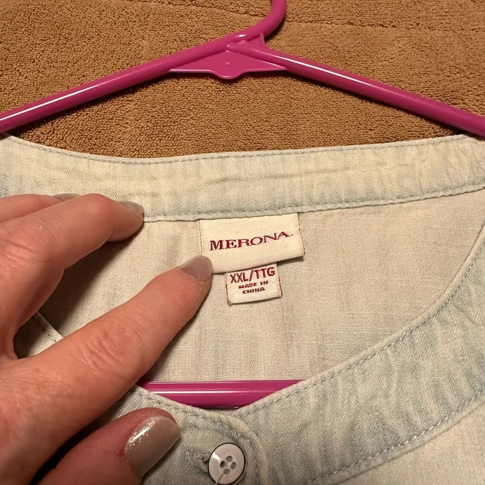 Merona Light Blue Sleeveless Denim‎ Dress - Picture 4 of 6